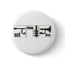 Eat. Sleep. Play. Trumpet Buttons