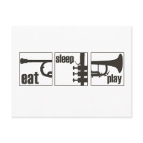 Eat. Sleep. Play. Trumpet Postcard