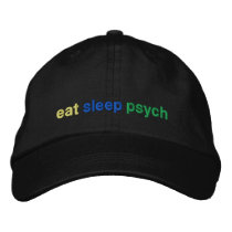eat, sleep, psych embroidered hats