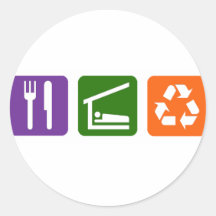 Eat Sleep Recycle Round Stickers