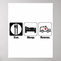 eat sleep rescue poster
