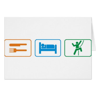 eat sleep -rock climb Greeting Cards