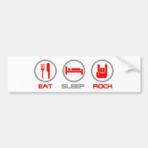 Eat Sleep Rock - Emo, goth, alternative, grunge Bumper Stickers