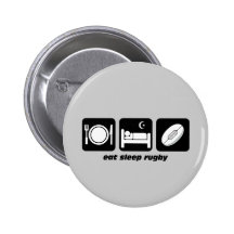 eat sleep rugby button