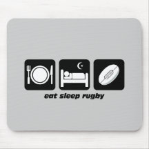 eat sleep rugby mouse pads