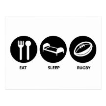 Eat Sleep Rugby Post Cards
