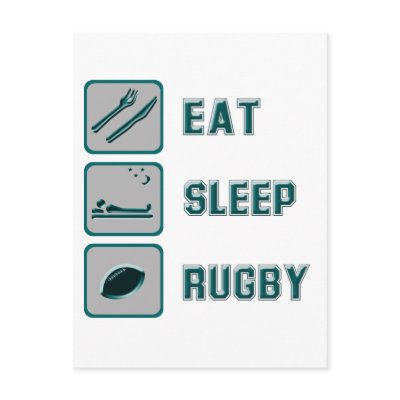 Eat Sleep Rugby Postcards