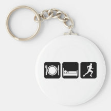 eat sleep run key chains