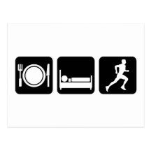 eat sleep run post card