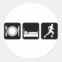 eat sleep run round stickers