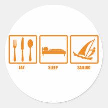 Eat Sleep Sailing Round Sticker