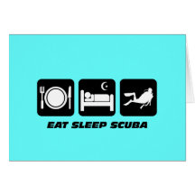 eat sleep scuba greeting cards