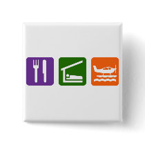 Eat Sleep Sea Plane Pinback Buttons