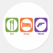 Eat Sleep Shoot Round Stickers