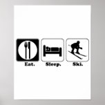 eat sleep ski posters