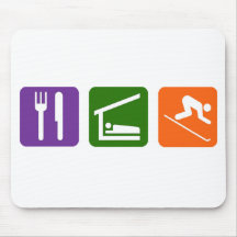Eat Sleep Skiing Mouse Pad