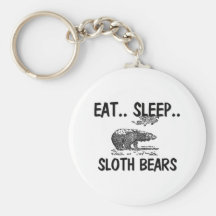 Eat Sleep SLOTH BEARS Key Chain