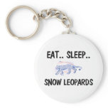 Eat Sleep SNOW LEOPARDS keychains