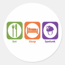Eat Sleep Spelunk Round Sticker