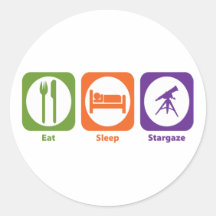 Eat Sleep Stargaze Round Stickers