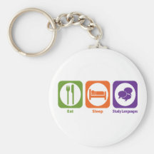 Eat Sleep Study Languages Keychain