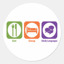 Eat Sleep Study Languages Stickers