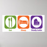 Eat Sleep Study Latin posters