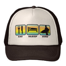 Eat, Sleep, Surf Mesh Hats
