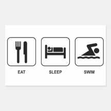 Eat Sleep Swim Rectangle Sticker