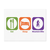 Eat Sleep untain Bike Post Cards