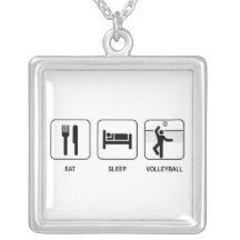 Eat Sleep Volleyball Necklaces