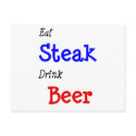 Eat Steak Drink Beer postcards