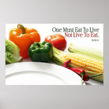 Eat to Live Motivational Poster