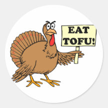 Eat Tofu Round Stickers