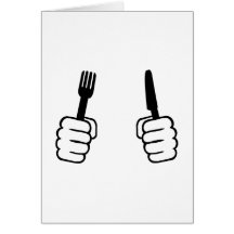Eating - cutlery greeting card