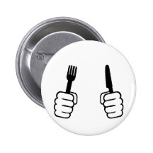 Eating - cutlery pinback buttons