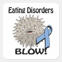 Eating Disorders Blow Awareness Design Square Stickers