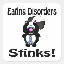 Eating Disorders Stinks Skunk Awareness Design Square Stickers