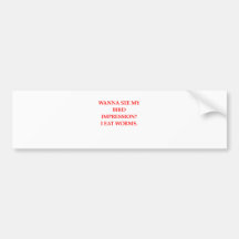 eating worms bumper sticker
