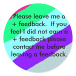 Ebay Feedback Stickers. Please Leave feedback
