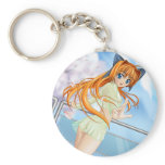 Ecchi Girl Wearing A Green Seethought Dress keychains