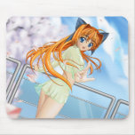 Ecchi Girl Wearing A Green Seethought Dress mousepads