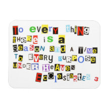 Ecclesiastes 3 Ransom Note Style Rectangular Magnets