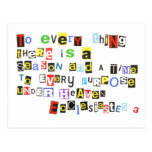 Ecclesiates 3 Ransom Note Style Postcard