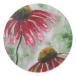 Echinacea Round Stickers