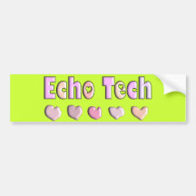 Echo Tech PINK HEARTS Design Gifts Bumper Stickers