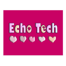 Echo Tech PINK HEARTS Design Gifts Post Cards