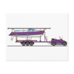 Eco Car Sail Boat Postcards