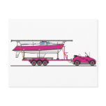 Eco Car Sail Boat Post Cards