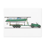 Eco Car Sail Boat Post Cards